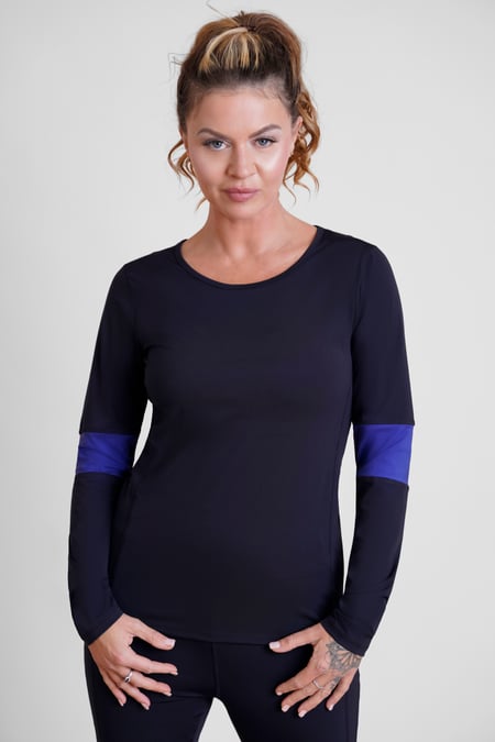 Womens Long Sleeve Colour Block Active Top