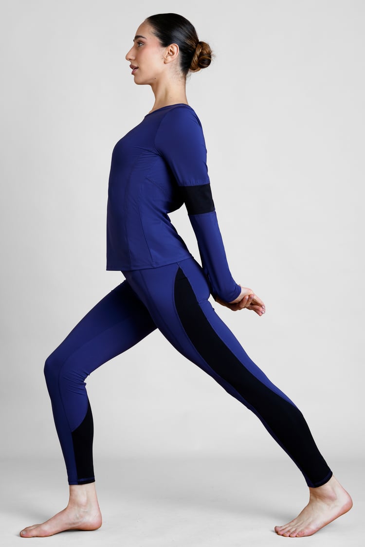 Womens Long Sleeve Colour Block Active Top