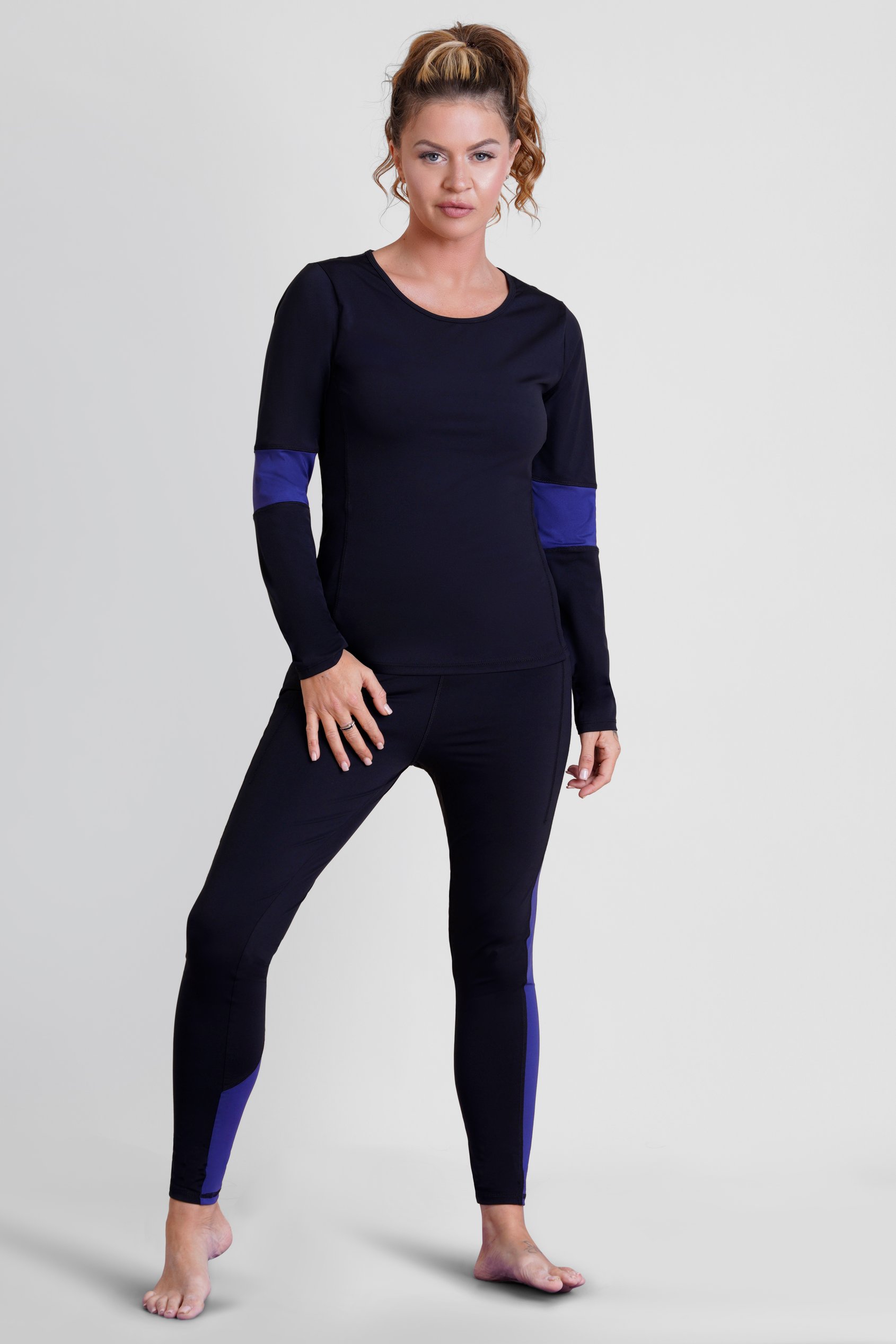 Womens Long Sleeve Colour Block Active Top
