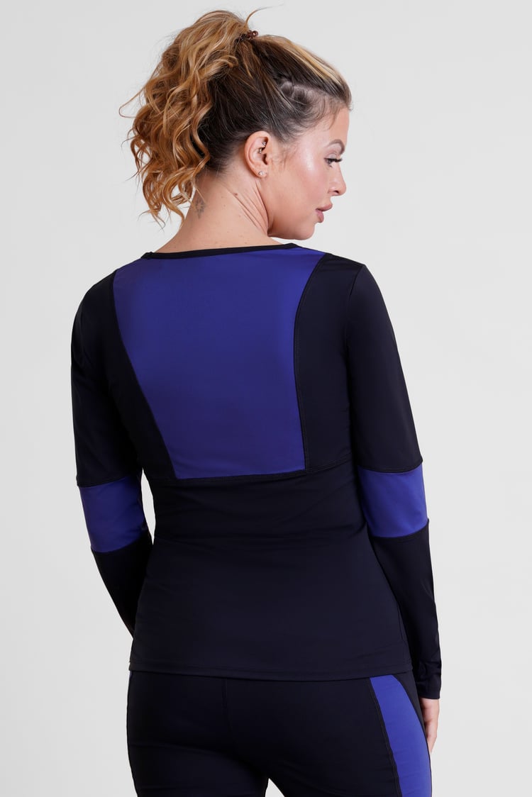 Womens Long Sleeve Colour Block Active Top