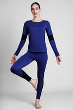 Womens Long Sleeve Colour Block Active Top