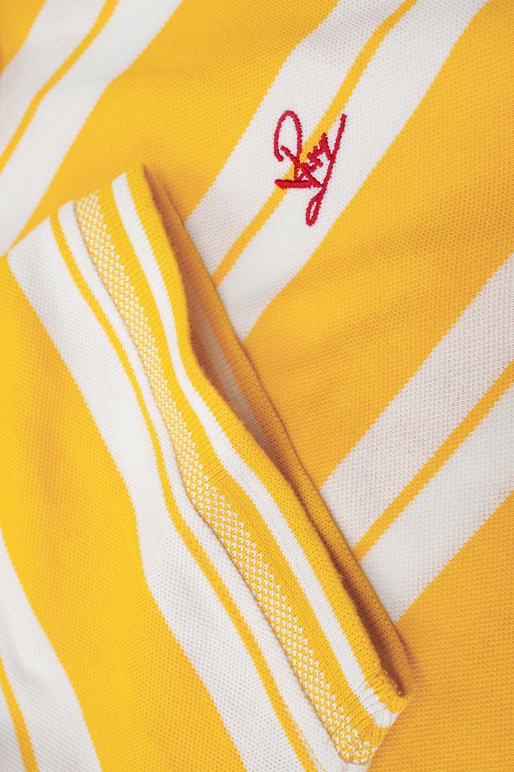 Mens Classical Stripe Pique Polo Shirt