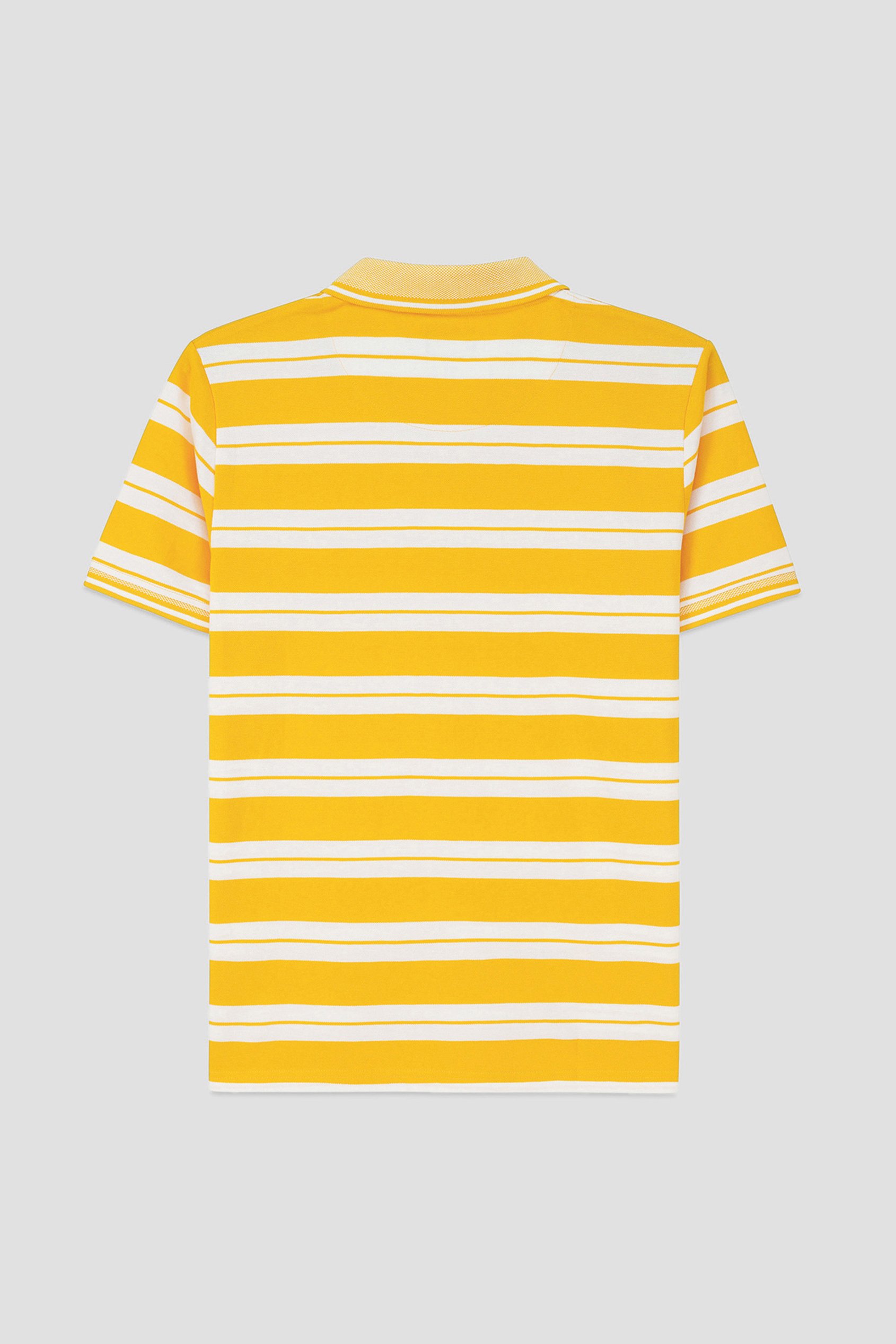 Mens Classical Stripe Pique Polo Shirt