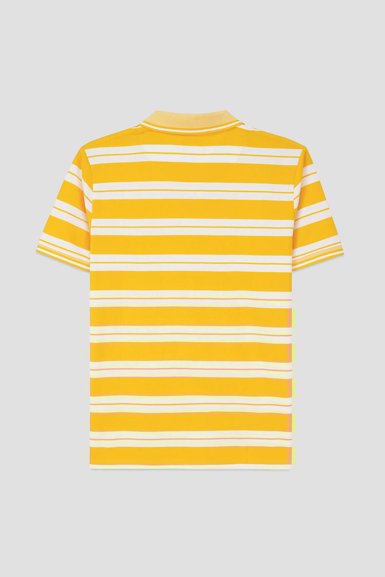 Mens Classical Stripe Pique Polo Shirt