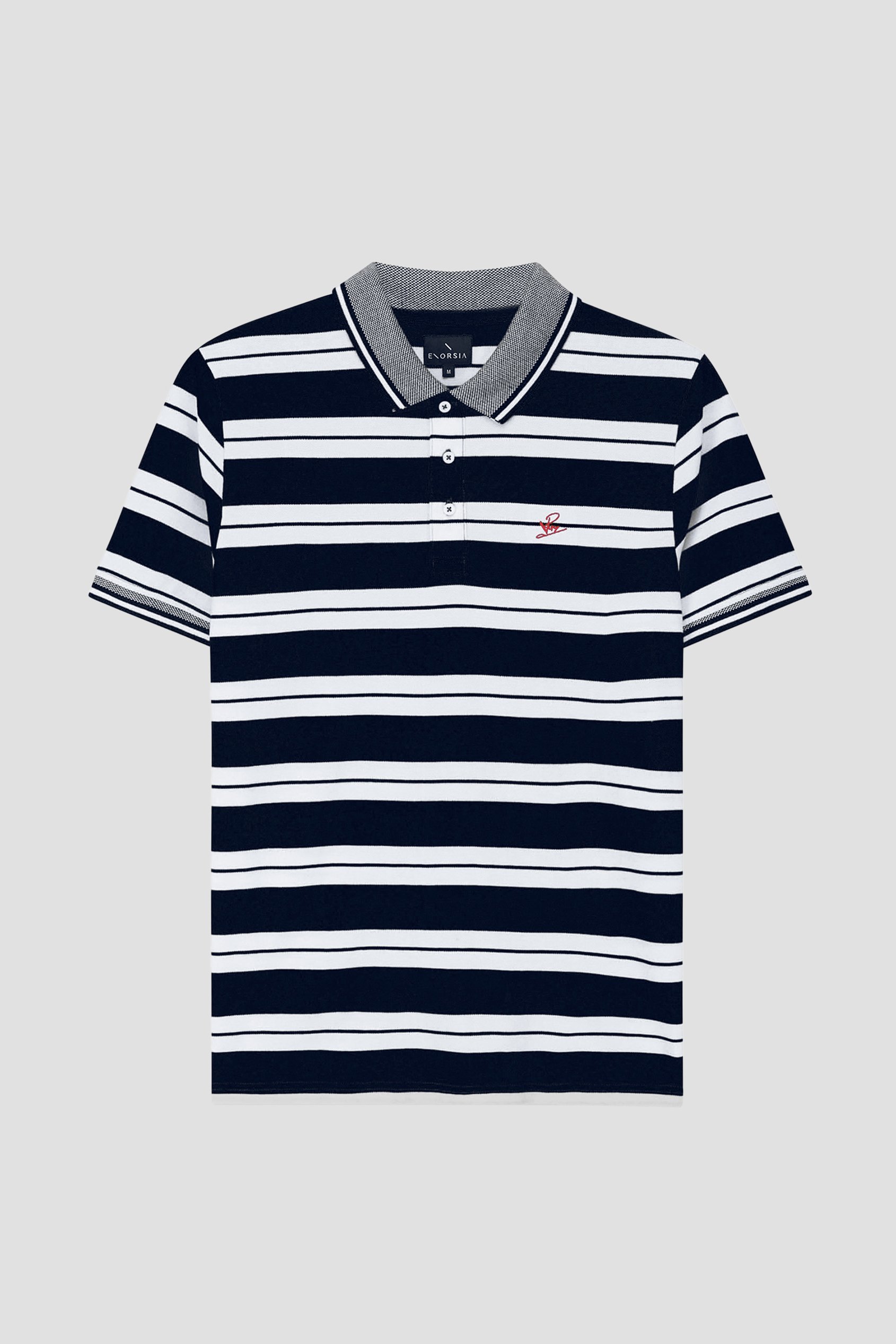 Mens Classical Stripe Pique Polo Shirt