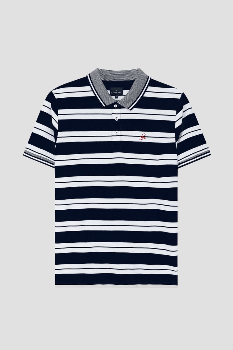 Mens Classical Stripe Pique Polo Shirt