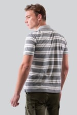 Mens Classical Stripe Pique Polo Shirt