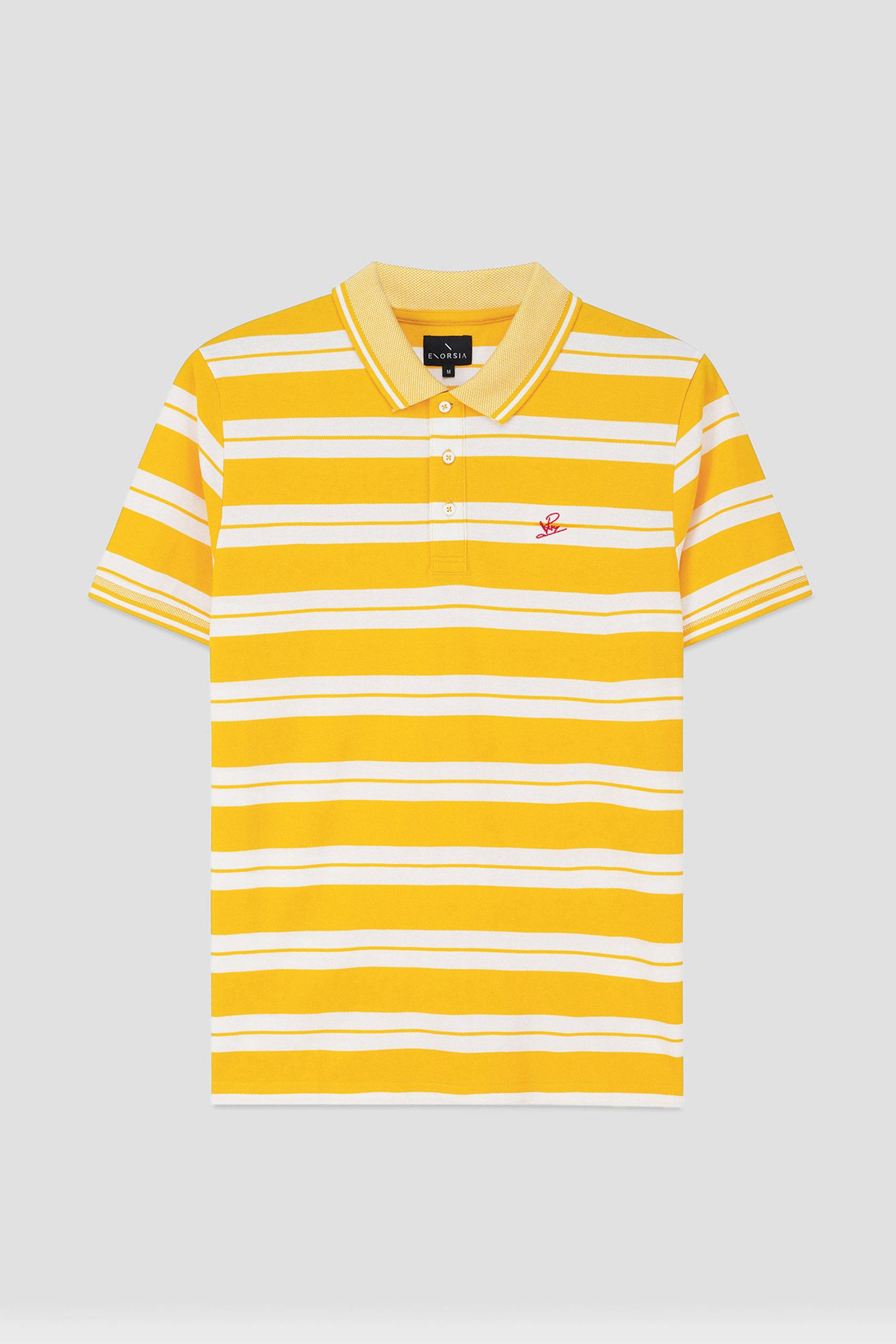 Mens Classical Stripe Pique Polo Shirt