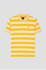 Mens Classical Stripe Pique Polo Shirt