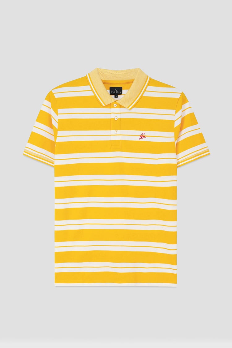 Mens Classical Stripe Pique Polo Shirt