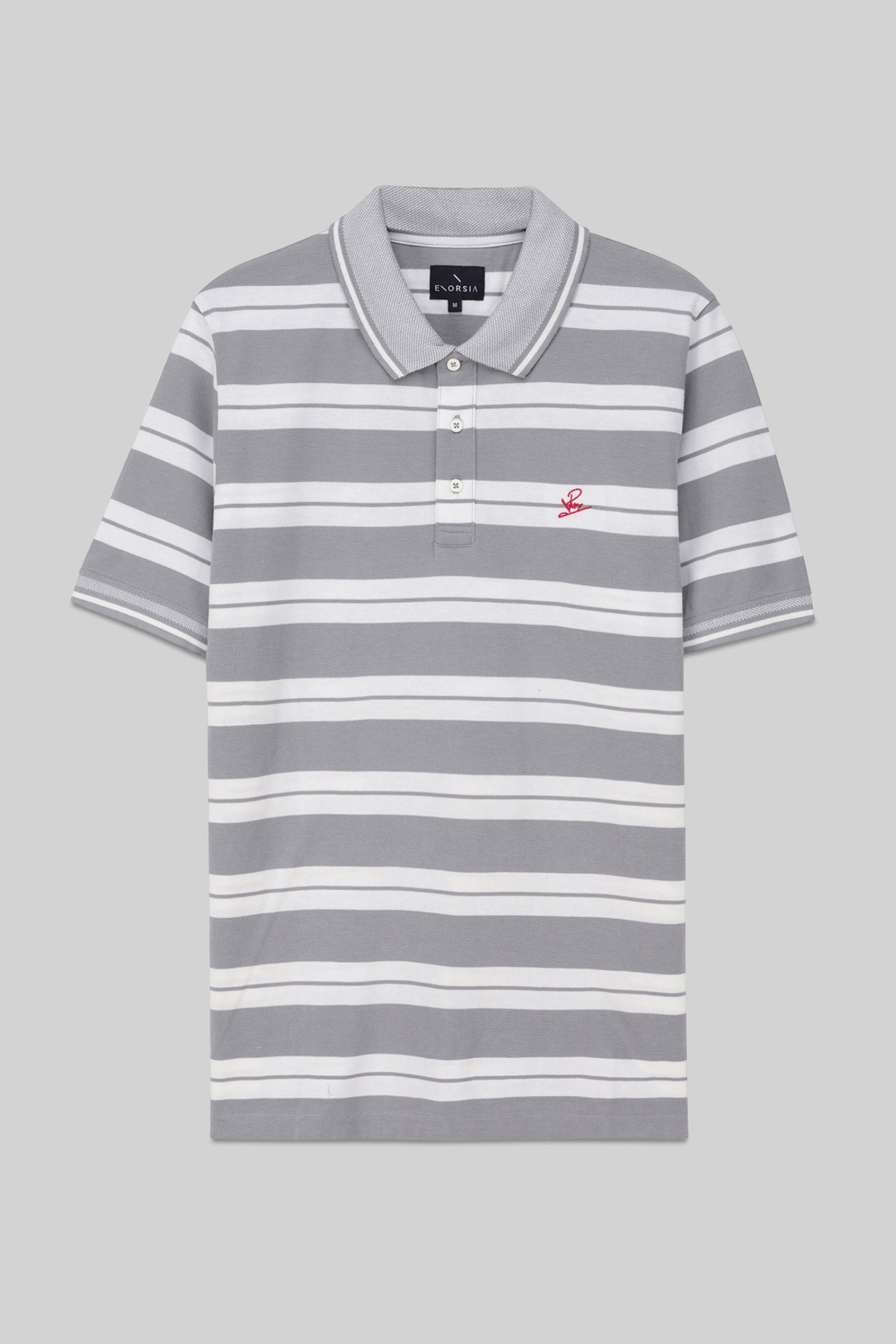 Mens Classical Stripe Pique Polo Shirt
