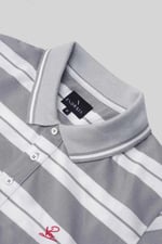 Mens Classical Stripe Pique Polo Shirt