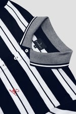 Mens Classical Stripe Pique Polo Shirt