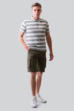 Mens Classical Stripe Pique Polo Shirt