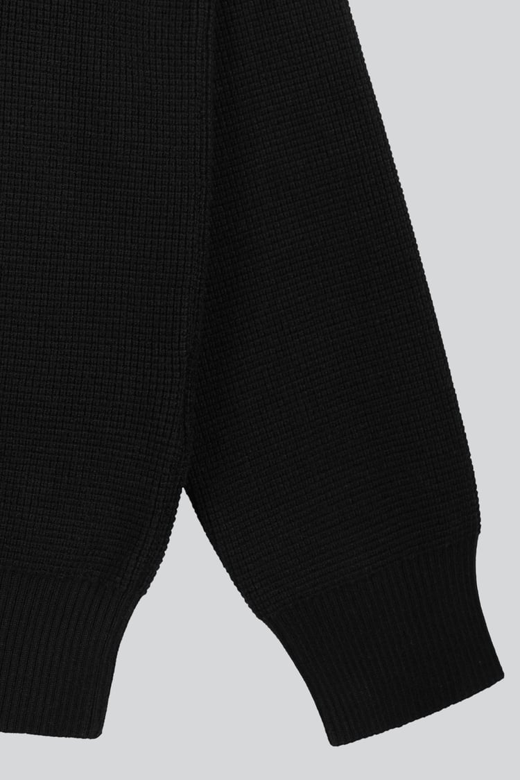 Mens Quarter Zip knitted Polo Jumper