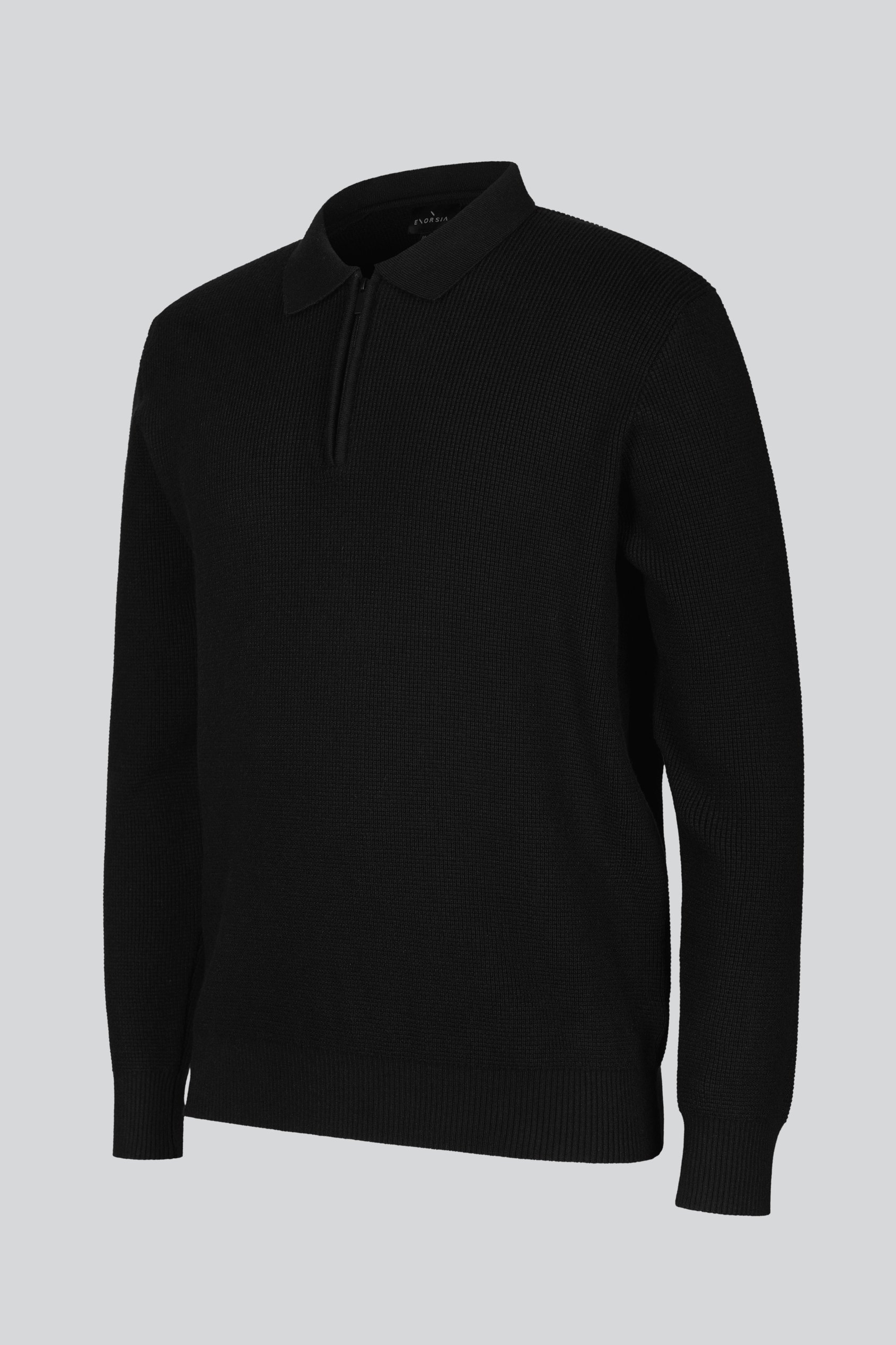 Mens Quarter Zip knitted Polo Jumper