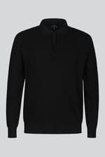 Mens Quarter Zip knitted Polo Jumper