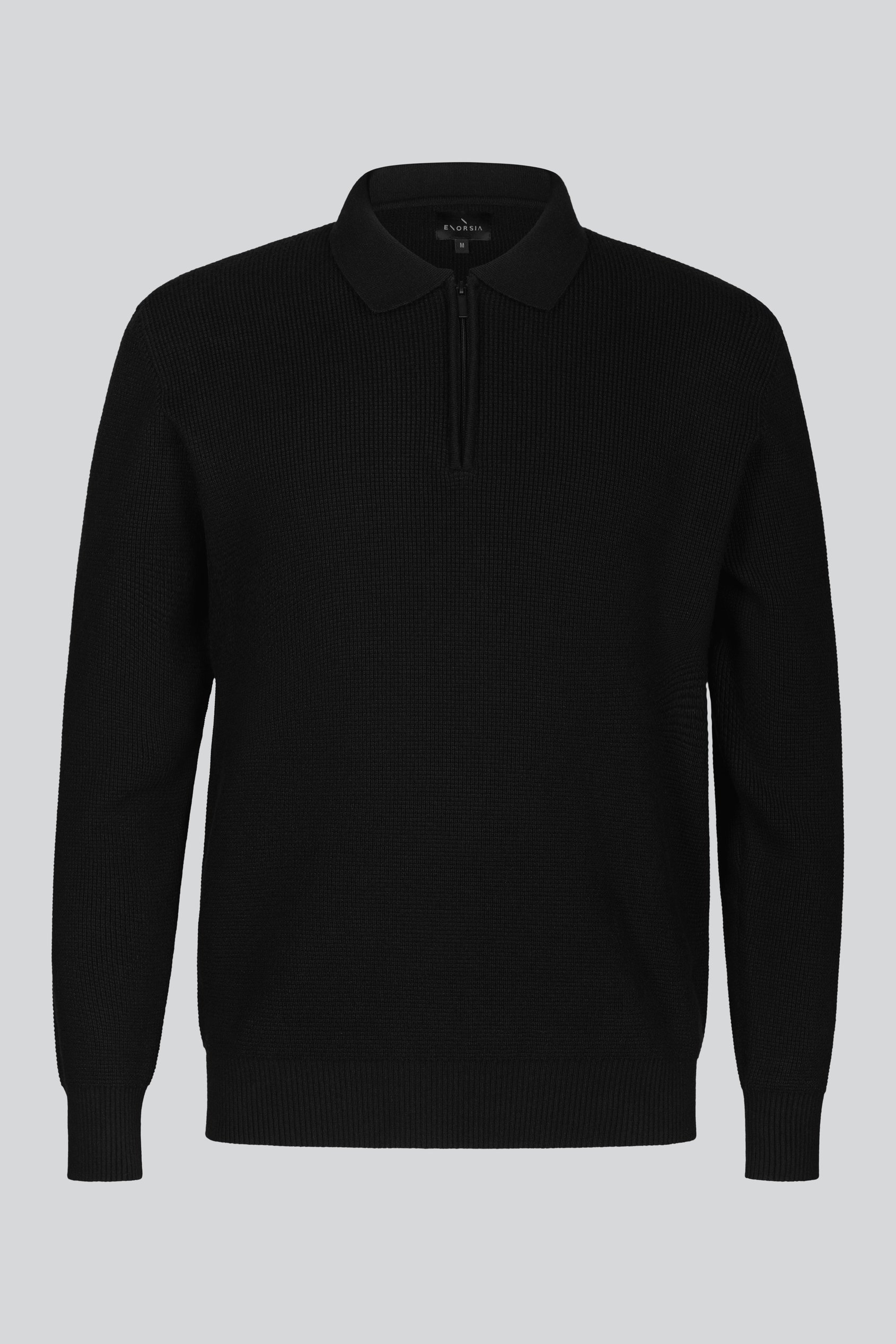 Mens Quarter Zip knitted Polo Jumper