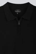 Mens Quarter Zip knitted Polo Jumper