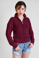 Funnel Neck Two Way Zip Up Jumper