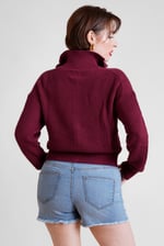 Funnel Neck Two Way Zip Up Jumper