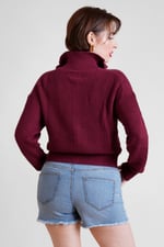 Funnel Neck Two Way Zip Up Jumper