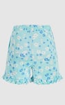 Womens Ruffle Hem Printed Shorts