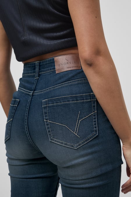 Mid Blue High Waist Slim Fit Jeans