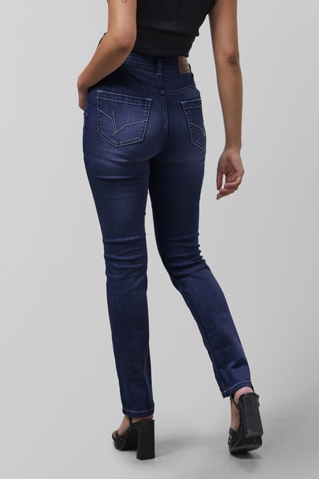 Deep Blue High Waist Slim Fit Jeans