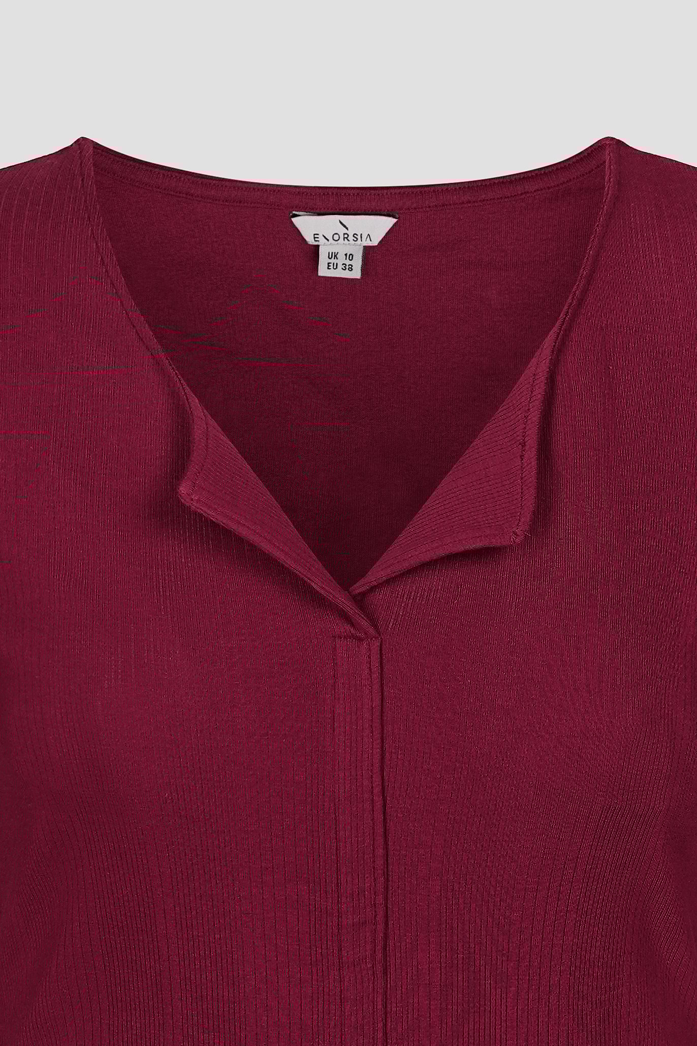 Scoop Neckline Long Sleeve Ribbed Top