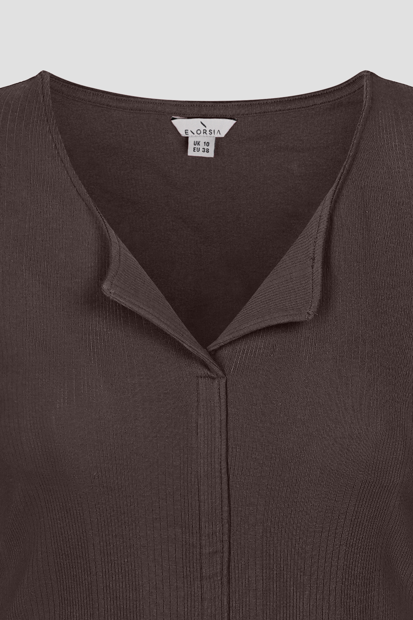 Scoop Neckline Long Sleeve Ribbed Top