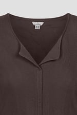 Scoop Neckline Long Sleeve Ribbed Top