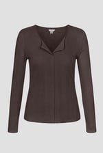 Scoop Neckline Long Sleeve Ribbed Top