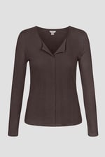 Scoop Neckline Long Sleeve Ribbed Top
