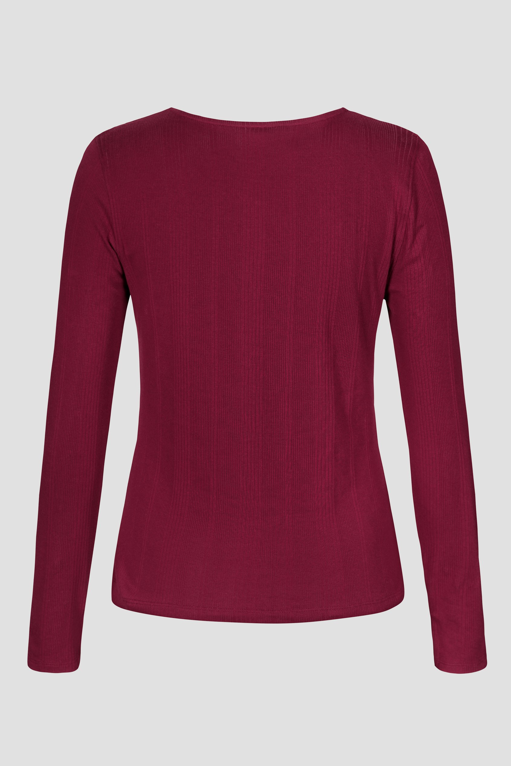 Scoop Neckline Long Sleeve Ribbed Top