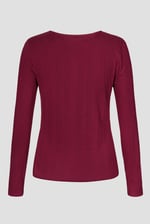 Scoop Neckline Long Sleeve Ribbed Top