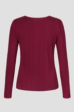 Scoop Neckline Long Sleeve Ribbed Top
