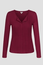 Scoop Neckline Long Sleeve Ribbed Top