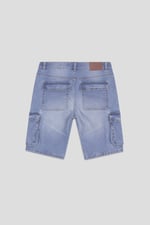 Mens Blue Denim Cargo Shorts