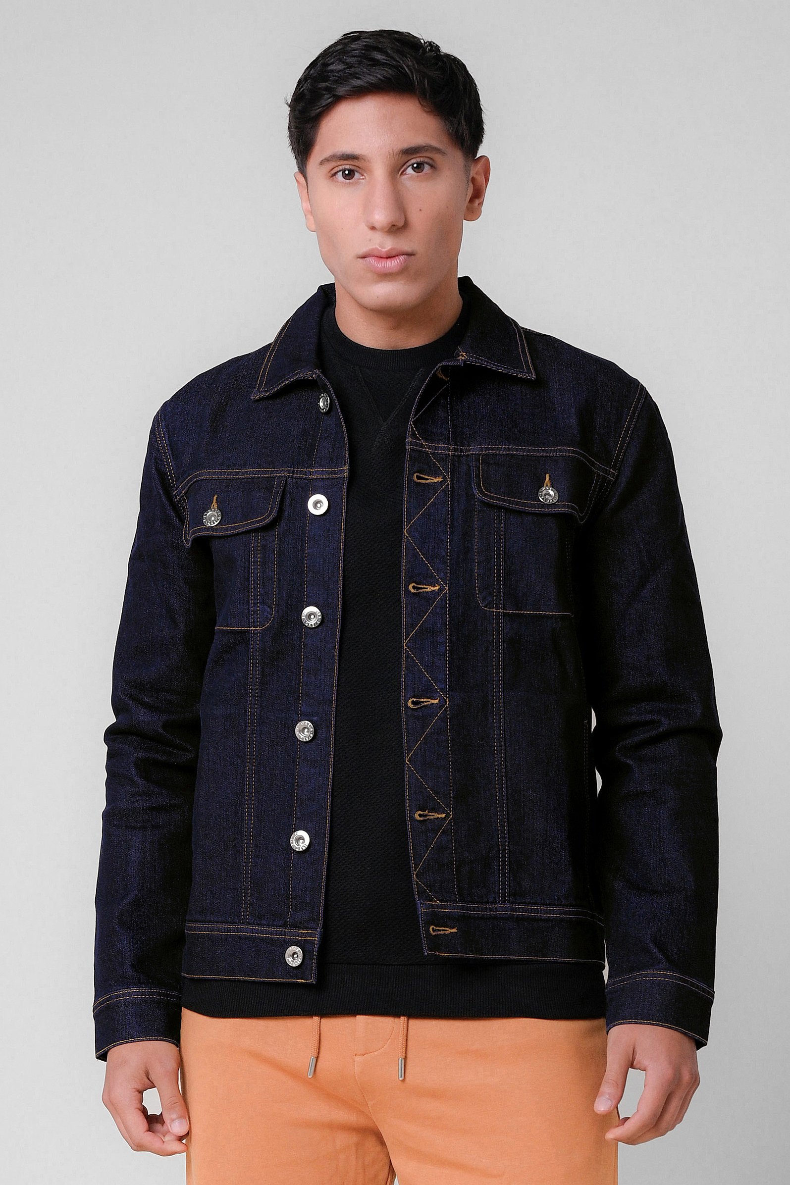 Long Sleeve Raw Denim Jacket