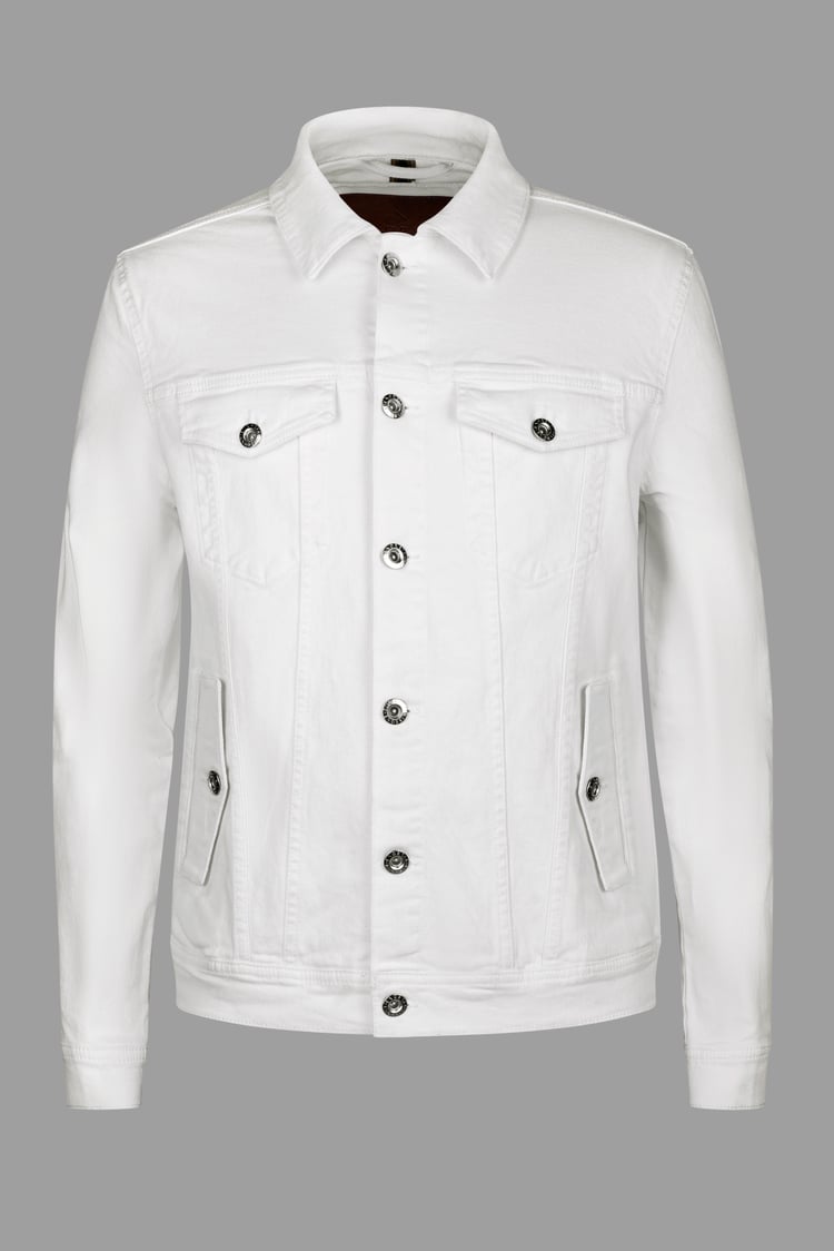 Men's White Denim Trucker Jacket