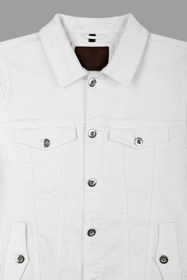 Men's White Denim Trucker Jacket