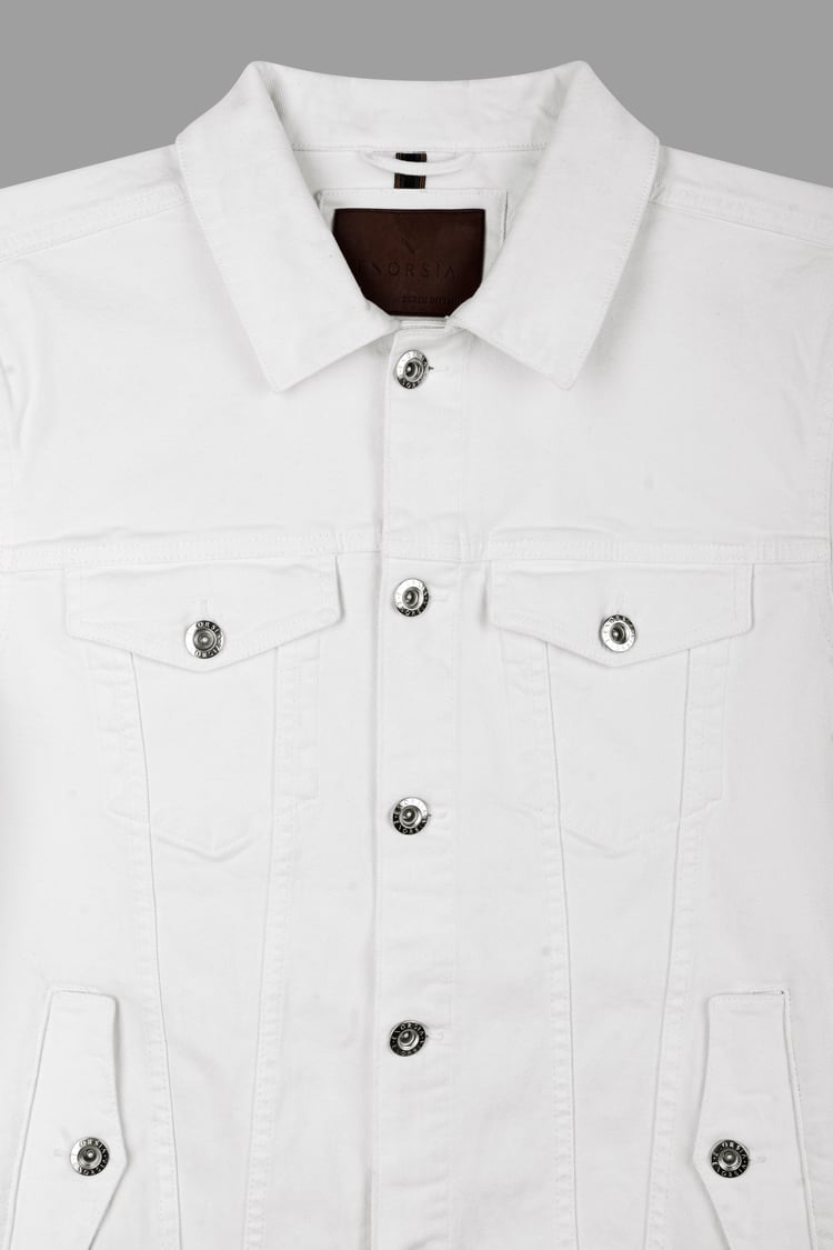 Men's White Denim Trucker Jacket