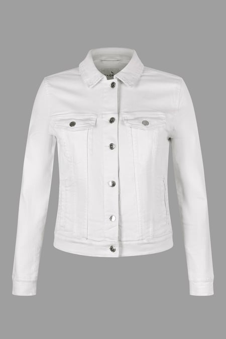 Women's White Denim Trucker Jacket