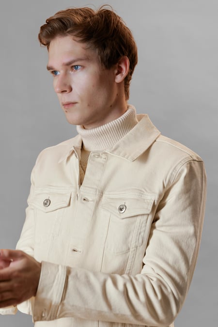 Men's Essential Classic Ecru Denim Jacket