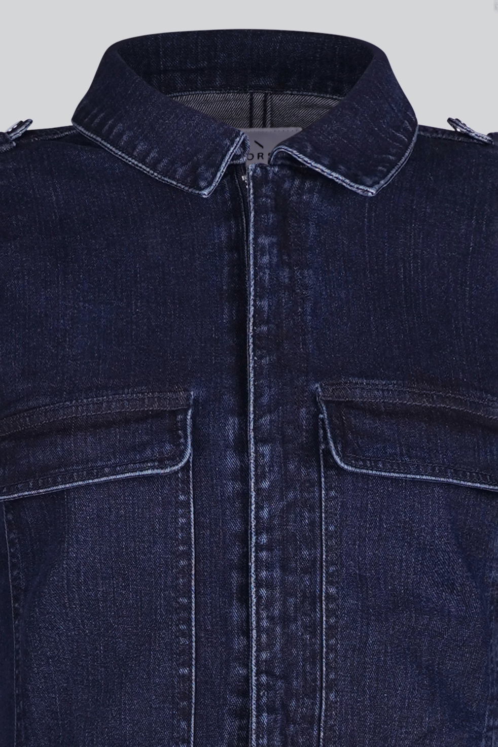 Women's Front Zipped Denim Jumpsuit