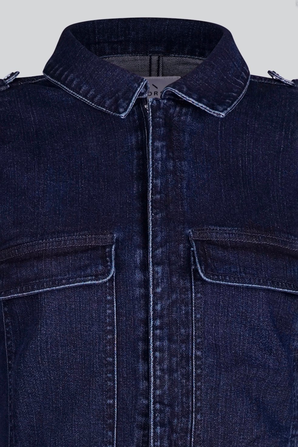 Women's Front Zipped Denim Jumpsuit