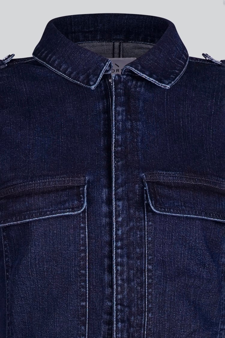 Women's Front Zipped Denim Jumpsuit