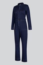 Women's Front Zipped Denim Jumpsuit