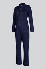 Women's Front Zipped Denim Jumpsuit